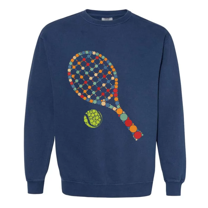 Retro Tennis Player Ball With Polka Dots Happy Dot Day Boy Garment-Dyed Sweatshirt