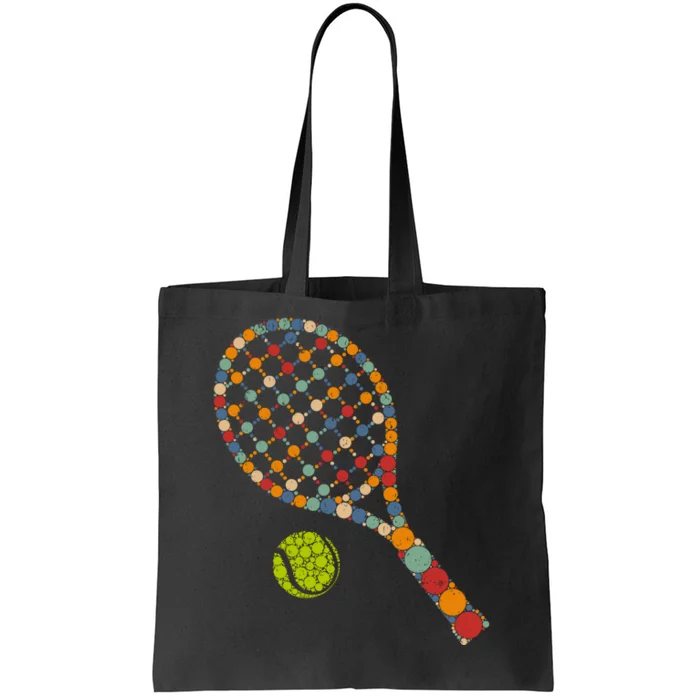 Retro Tennis Player & Ball With Polka Dots Happy Dot Day Boy Tote Bag