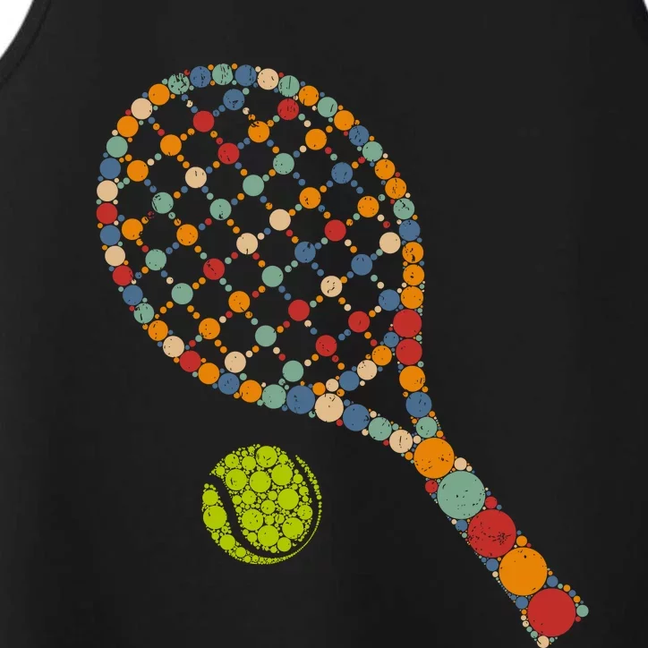 Retro Tennis Player & Ball With Polka Dots Happy Dot Day Boy Performance Tank