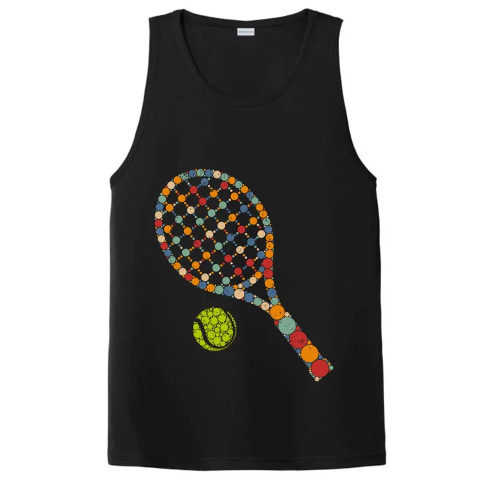 Retro Tennis Player & Ball With Polka Dots Happy Dot Day Boy Performance Tank