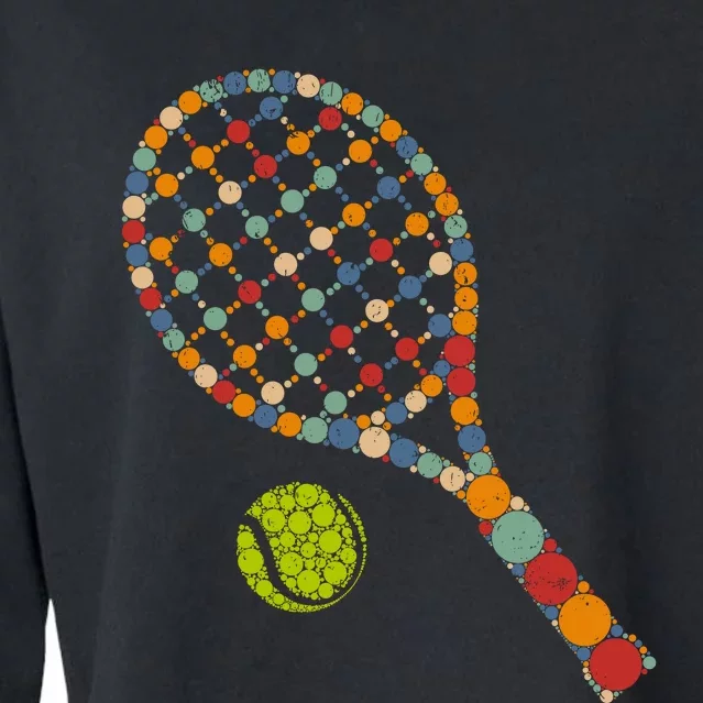 Retro Tennis Player & Ball With Polka Dots Happy Dot Day Boy Cropped Pullover Crew