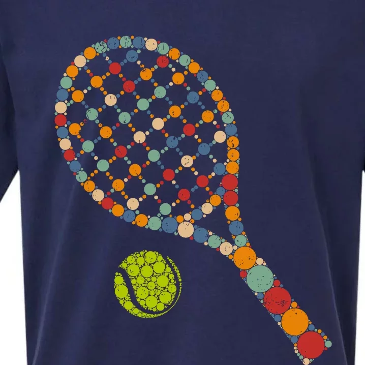 Retro Tennis Player & Ball With Polka Dots Happy Dot Day Boy Sueded Cloud Jersey T-Shirt