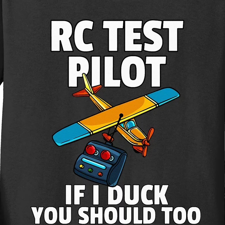 RC Test Pilot For RC Plane Model Airplane Lover Kids Long Sleeve Shirt