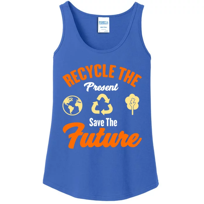 Recycle The Present Save The Future Climate Change Gift Ladies Essential Tank