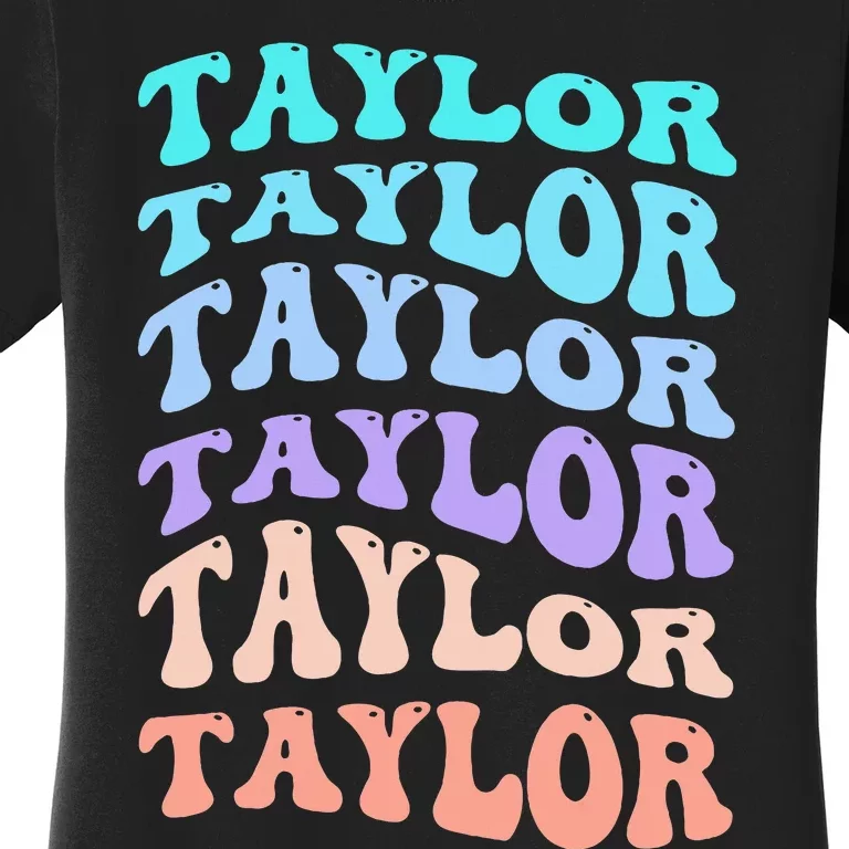 Retro T.aylor Personalized Name I Love T.aylor Women's T-Shirt