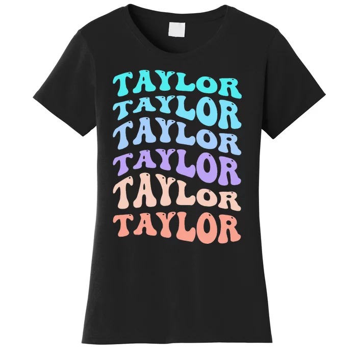 Retro T.aylor Personalized Name I Love T.aylor Women's T-Shirt