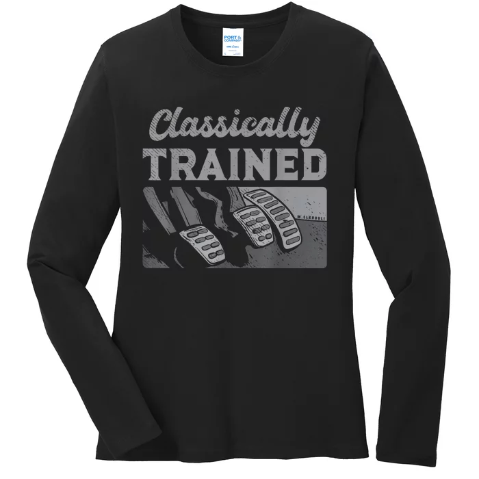 Racing Three Pedals Classically Trained Manual Transmission Ladies Long Sleeve Shirt