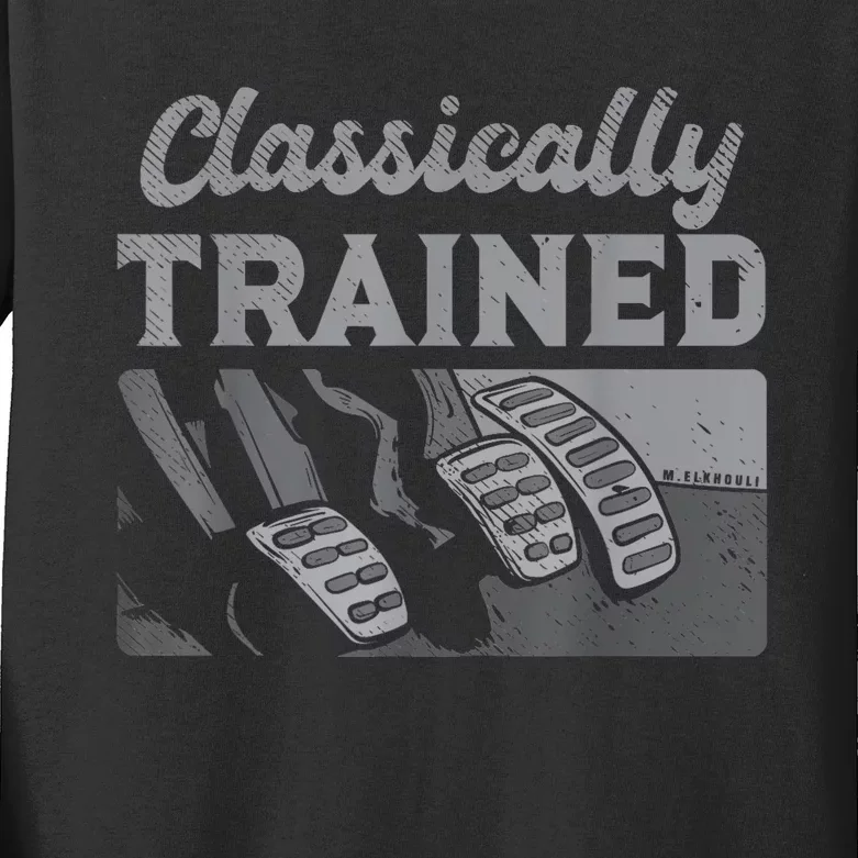 Racing Three Pedals Classically Trained Manual Transmission Kids Long Sleeve Shirt