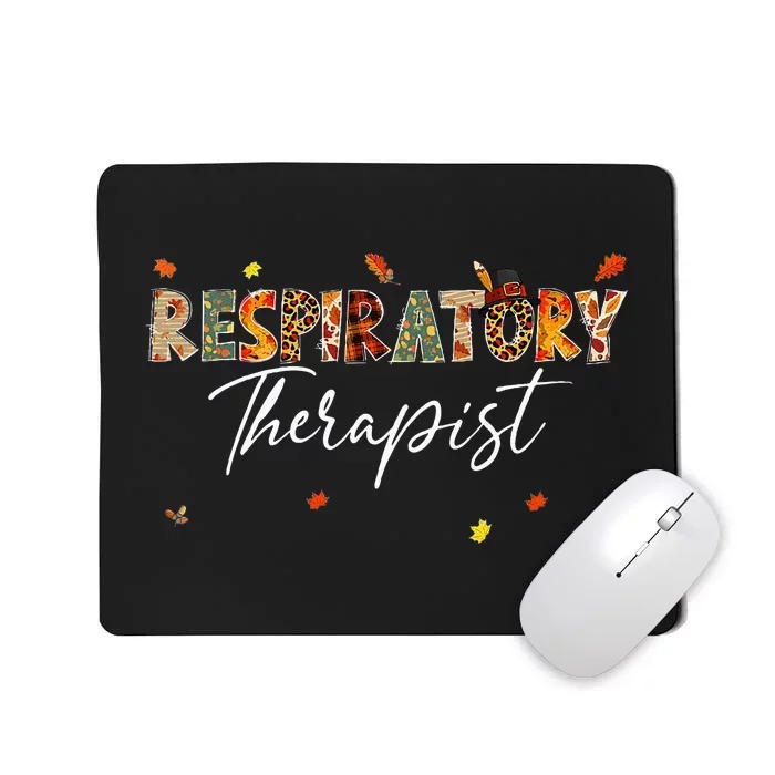 Respiratory Therapist Pumpkin Autumn Tree Fall Leaves Mousepad