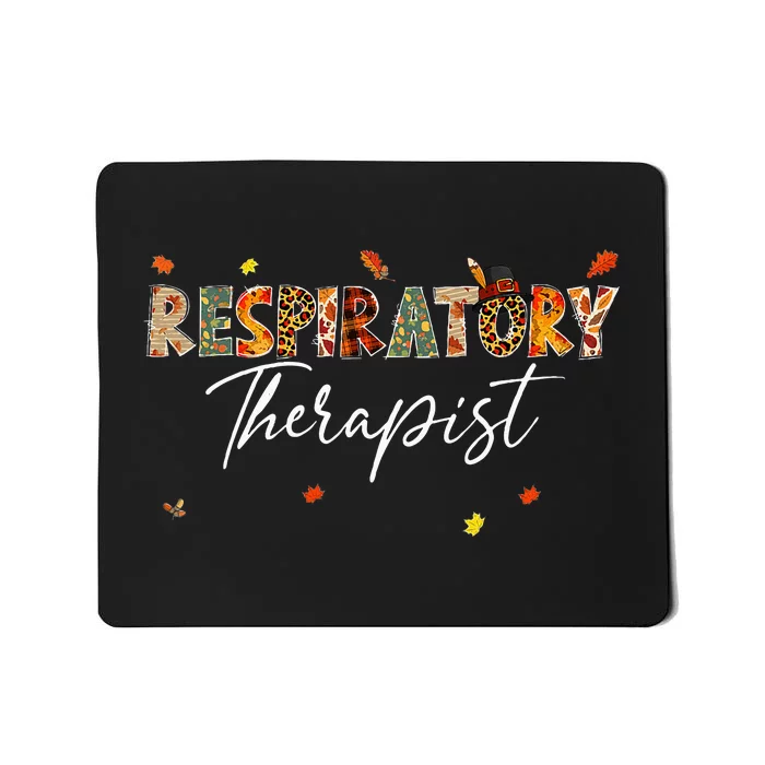 Respiratory Therapist Pumpkin Autumn Tree Fall Leaves Mousepad