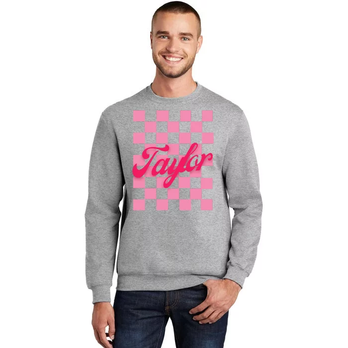 Retro Taylor Personalized Groovy Birthday Girl Design Tall Sweatshirt