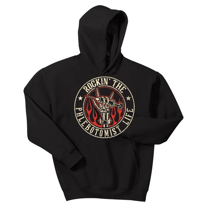 Rockin The Phlebotomist Life Phlebotomy Technician Kids Hoodie