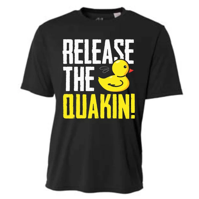 Release The Quackin! Graphic Rubber Duck Funny Cooling Performance Crew T-Shirt