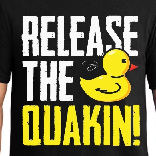 Release The Quackin! Graphic Rubber Duck Funny Pajama Set