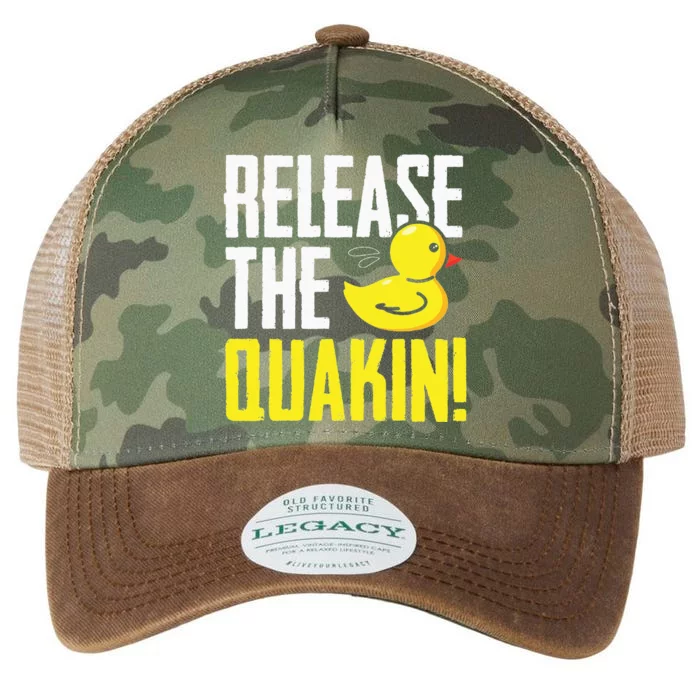 Release The Quackin! Graphic Rubber Duck Funny Legacy Tie Dye Trucker Hat