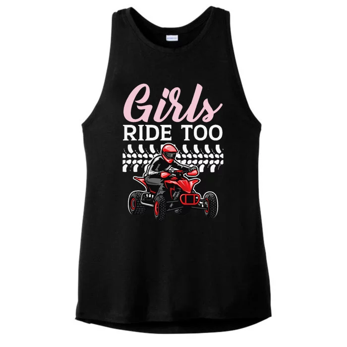 Ride Too Quad Princess Quad Bike Offroading ATV Ladies Tri-Blend Wicking Tank