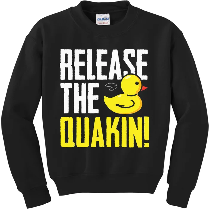 Release The Quackin! Graphic Rubber Duck Funny Kids Sweatshirt