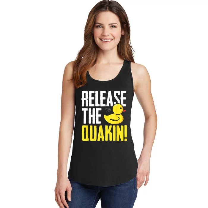 Release The Quackin! Graphic Rubber Duck Ladies Essential Tank