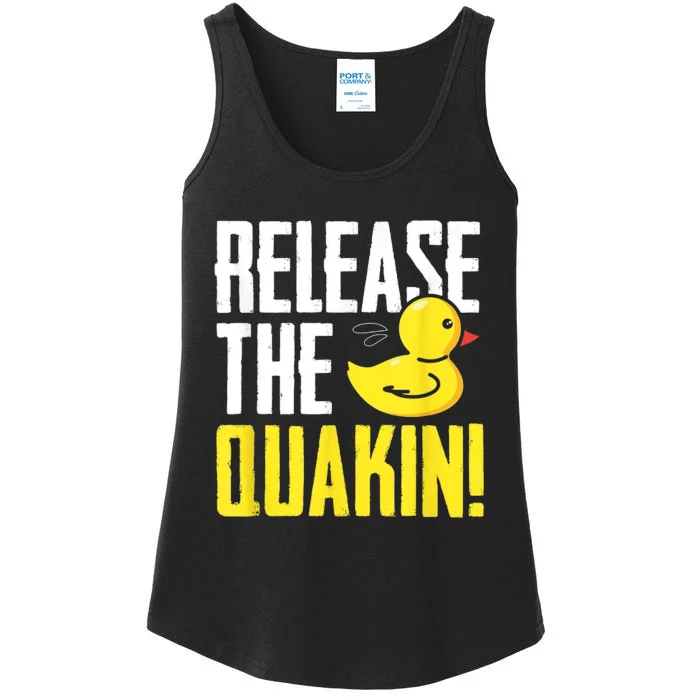 Release The Quackin! Graphic Rubber Duck Ladies Essential Tank