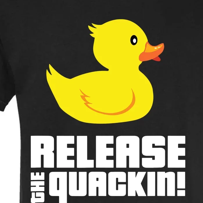 Release The Quackin! Funny Yellow Rubber Ducks Design Garment-Dyed Heavyweight T-Shirt