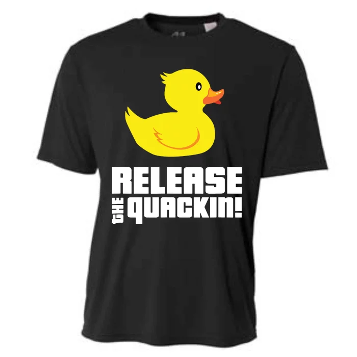 Release The Quackin! Funny Yellow Rubber Ducks Design Cooling Performance Crew T-Shirt