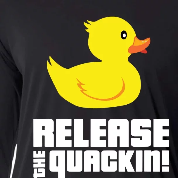 Release The Quackin! Funny Yellow Rubber Ducks Design Cooling Performance Long Sleeve Crew