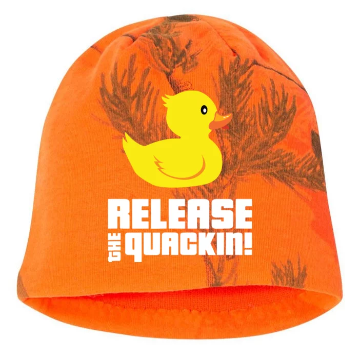 Release The Quackin! Funny Yellow Rubber Ducks Design Kati - Camo Knit Beanie