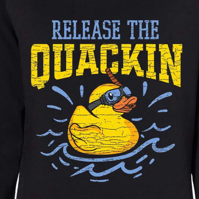 Release The Quackin Rubber Duck Womens California Wash Sweatshirt