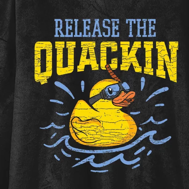 Release The Quackin Rubber Duck Hooded Wearable Blanket