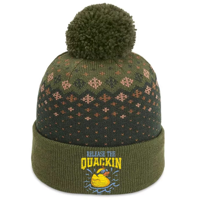 Release The Quackin Rubber Duck The Baniff Cuffed Pom Beanie