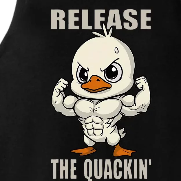 Release The Quackin Duck Gym Weightlifting Bodybuilder Ladies Tri-Blend Wicking Tank