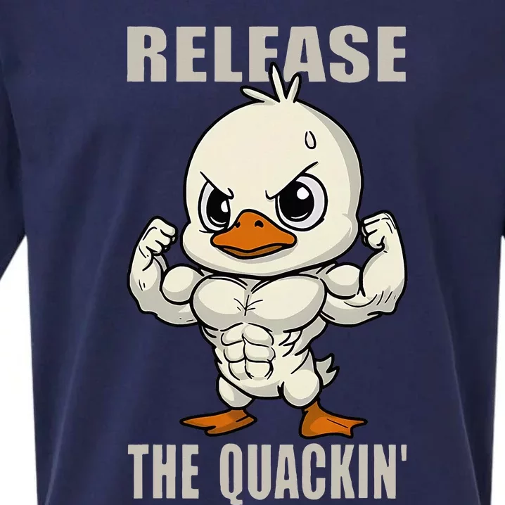 Release The Quackin Duck Gym Weightlifting Bodybuilder Sueded Cloud Jersey T-Shirt