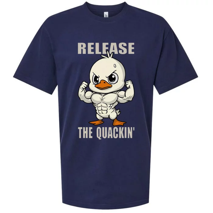 Release The Quackin Duck Gym Weightlifting Bodybuilder Sueded Cloud Jersey T-Shirt