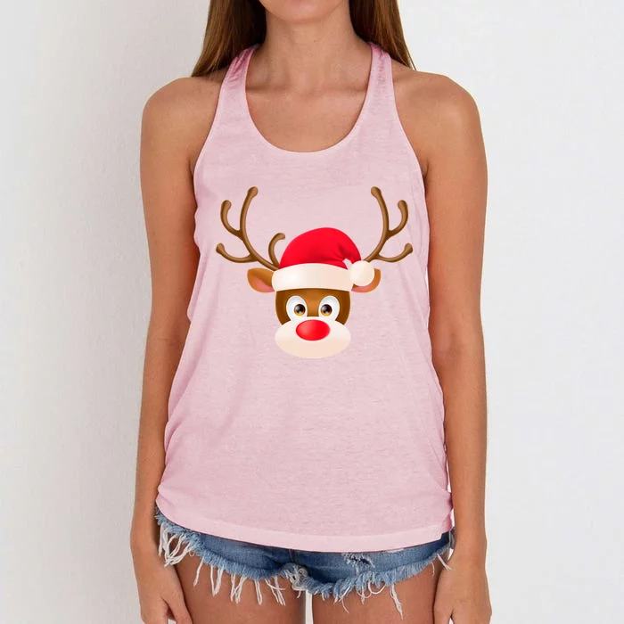 Rudolph The Red Nose Reindeer Christmas Pajama Great Gift Women's Knotted Racerback Tank