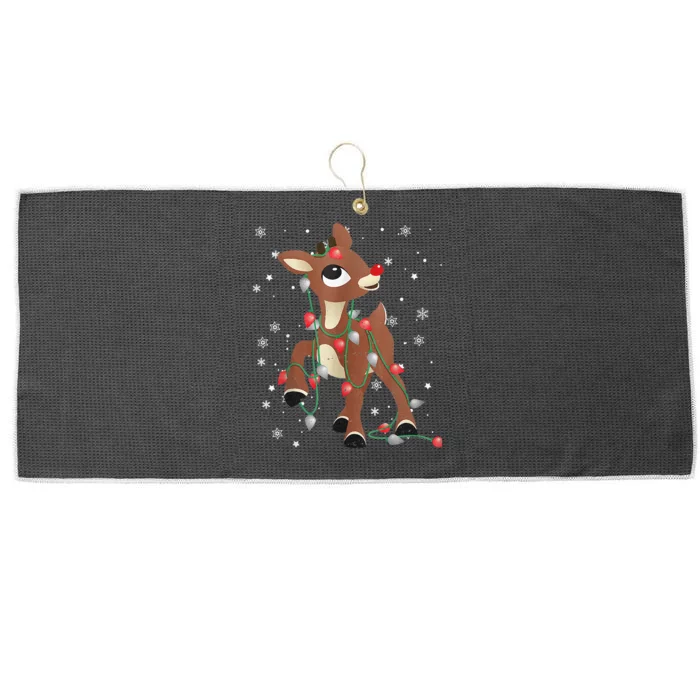 Rudolph The Red Nose Reindeer For and Christmas Fan Large Microfiber Waffle Golf Towel