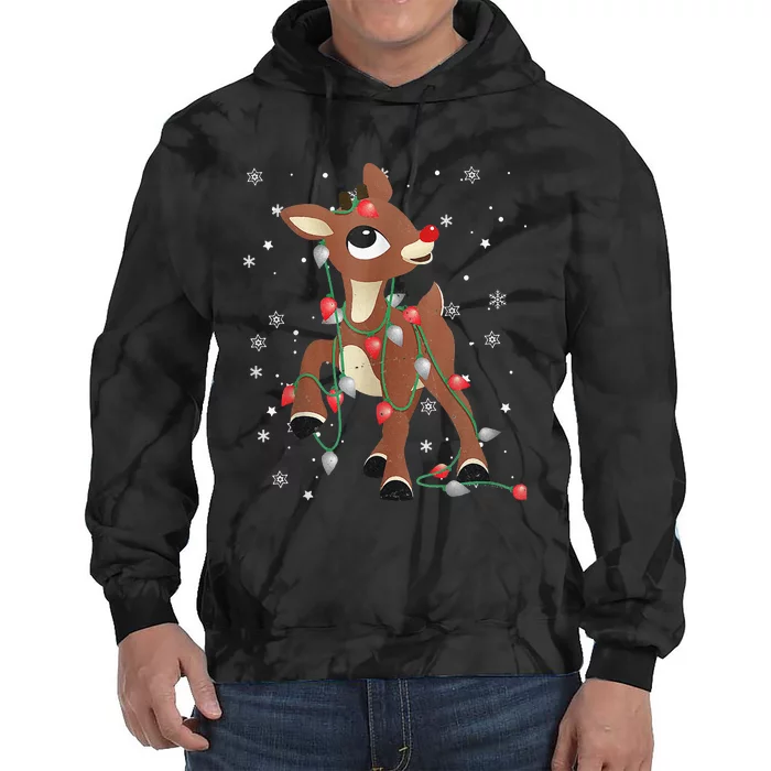 Rudolph The Red Nose Reindeer For and Christmas Fan Tie Dye Hoodie