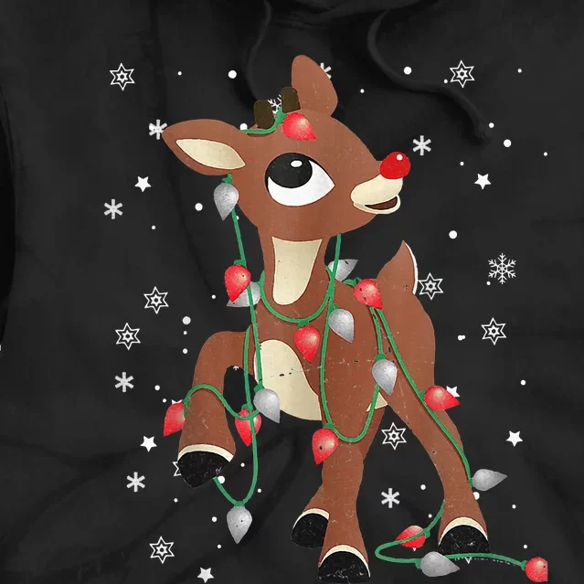 Rudolph The Red Nose Reindeer For and Christmas Fan Tie Dye Hoodie