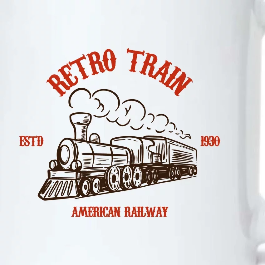 Retro Trains Black Color Changing Mug