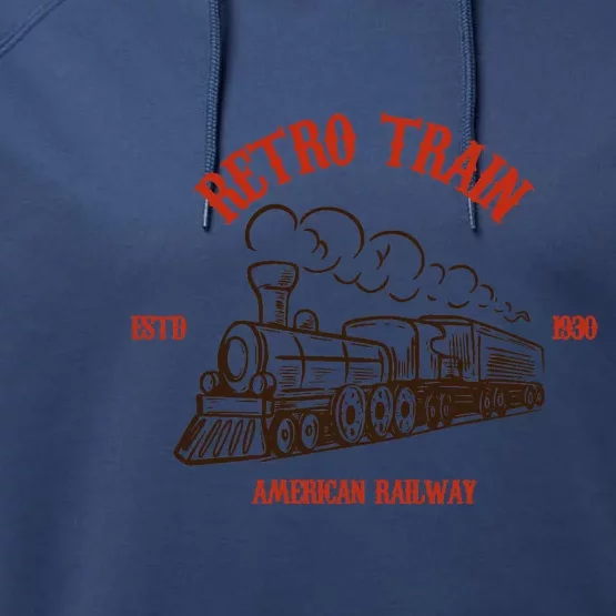 Retro Trains Performance Fleece Hoodie