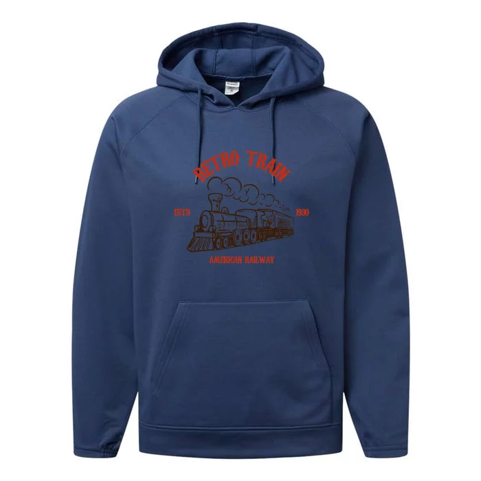 Retro Trains Performance Fleece Hoodie