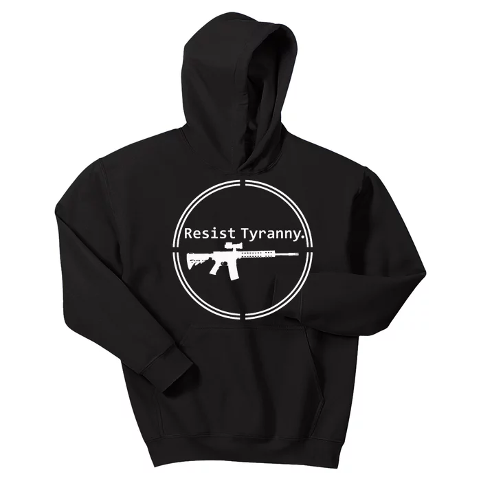 Resist Tyranny Rifle Libertarian Conservative Pro Gun 2A USA Kids Hoodie