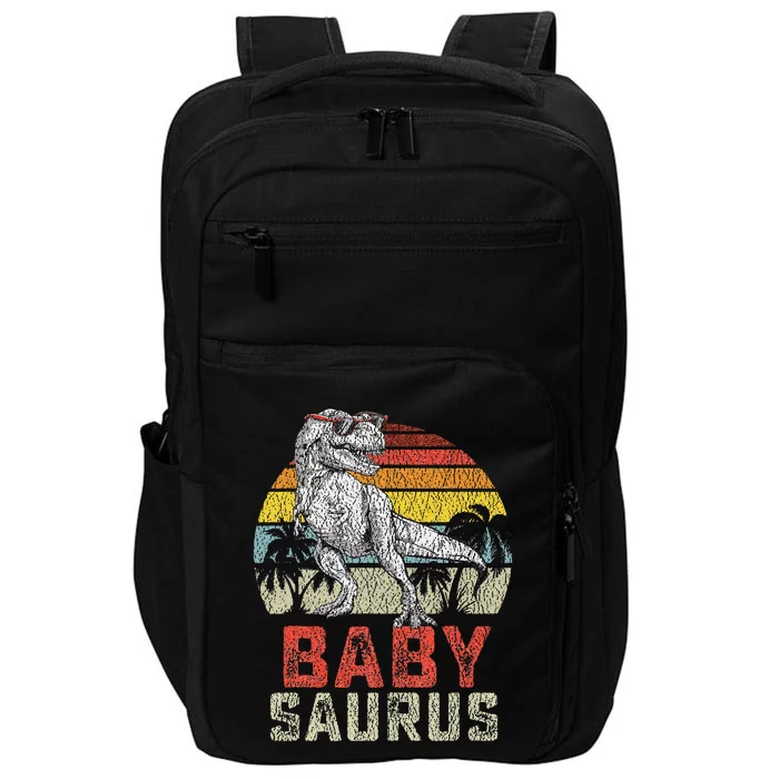 retro T Rex Dinosaur Baby Saurus Family Matching Impact Tech Backpack