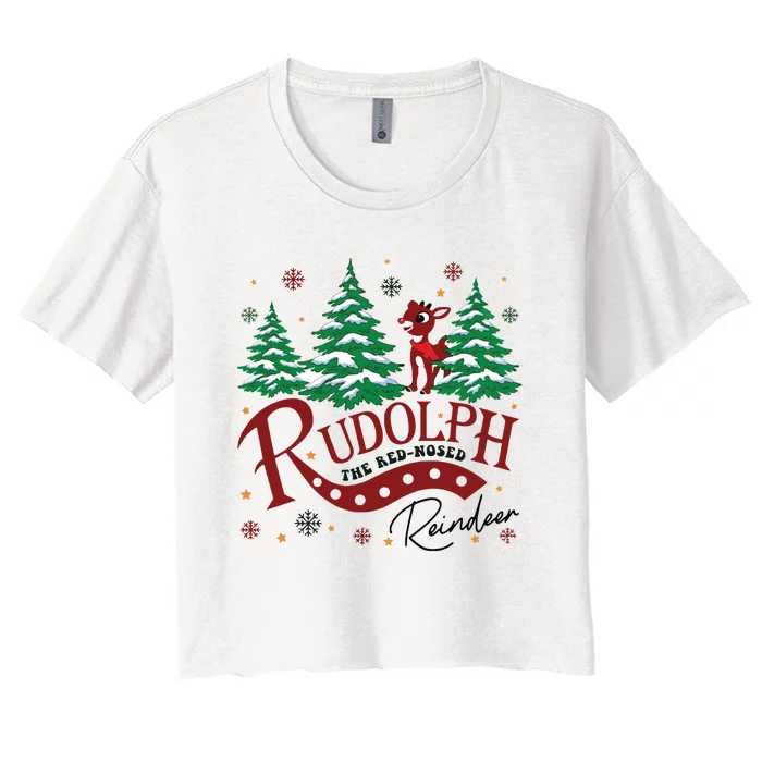 Rudolph The Red Nosed Reindeer Women's Crop Top Tee