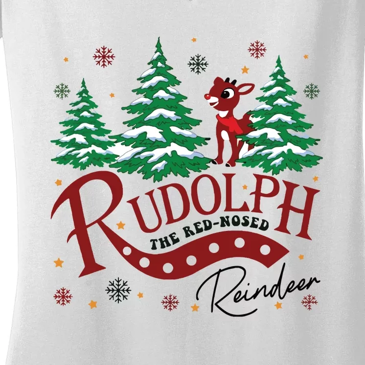 Rudolph The Red Nosed Reindeer Women's V-Neck T-Shirt