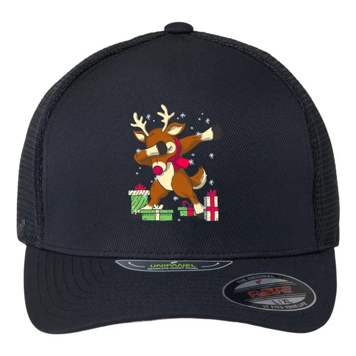 Rudolph The Red Nose Reindeer For Dab Dance Christmas Flexfit Unipanel Trucker Cap