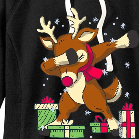 Rudolph The Red Nose Reindeer For Dab Dance Christmas Women's Fleece Hoodie