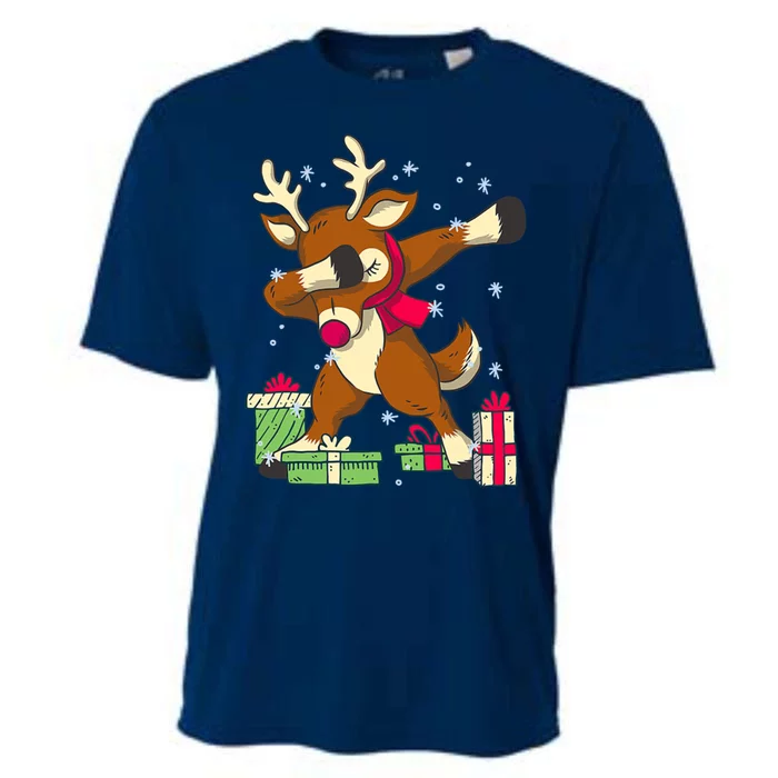 Rudolph The Red Nose Reindeer For Dab Dance Christmas Cooling Performance Crew T-Shirt