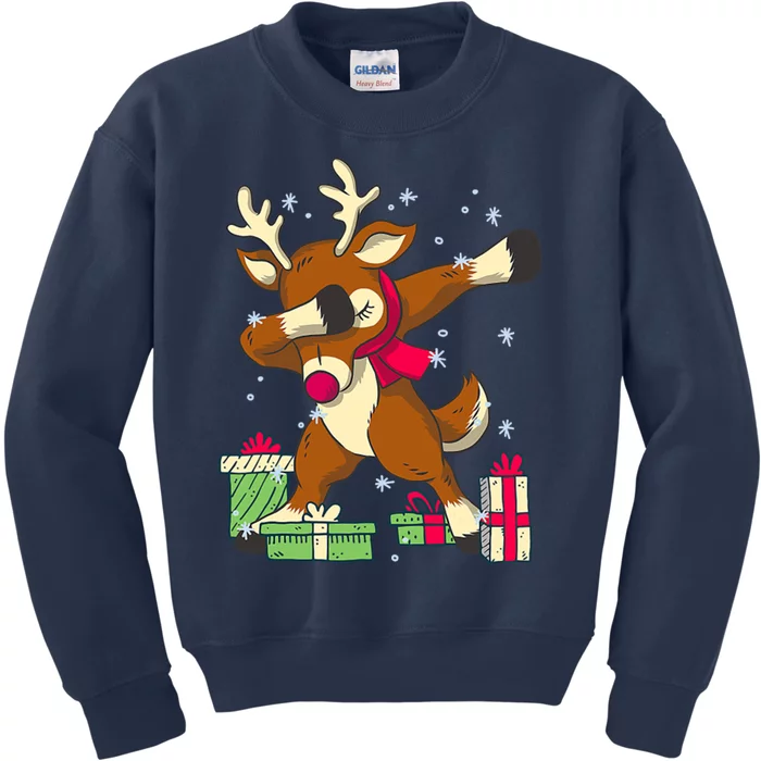 Rudolph The Red Nose Reindeer For Dab Dance Christmas Kids Sweatshirt