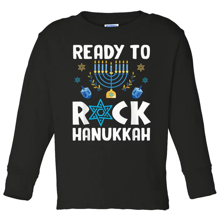 Ready To Rock Hanukkah Pajamas Chanukah Toddler Long Sleeve Shirt