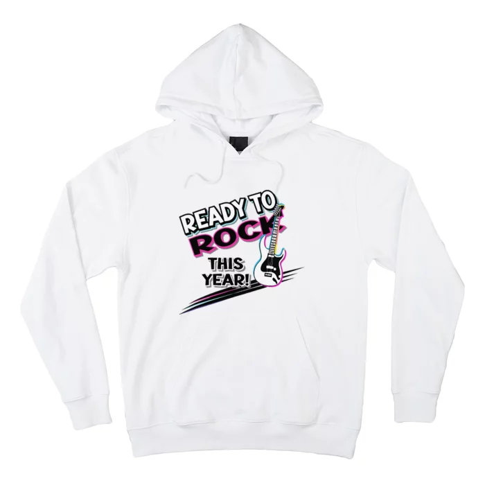 Ready To Rock This Year Funny Back To School Graphic Guitar Hoodie